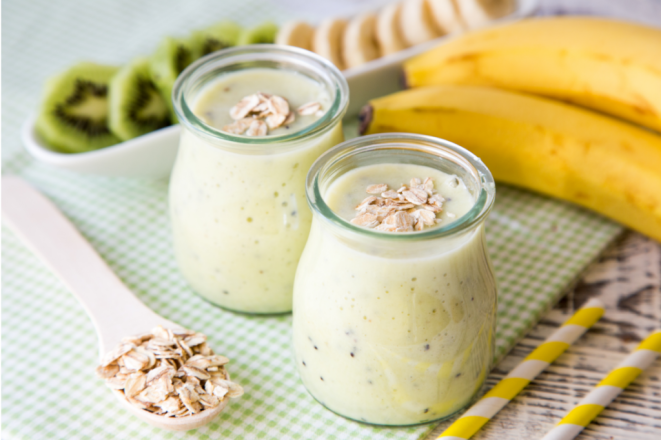 Banan kiwi smoothie med Bourbon vaniljeekstrakt