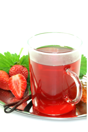 Jordbr-vanilje sirup ( 3 glas )