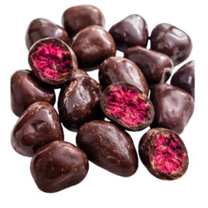 Fryset�rrede hindb�r i m�rk chokolade
